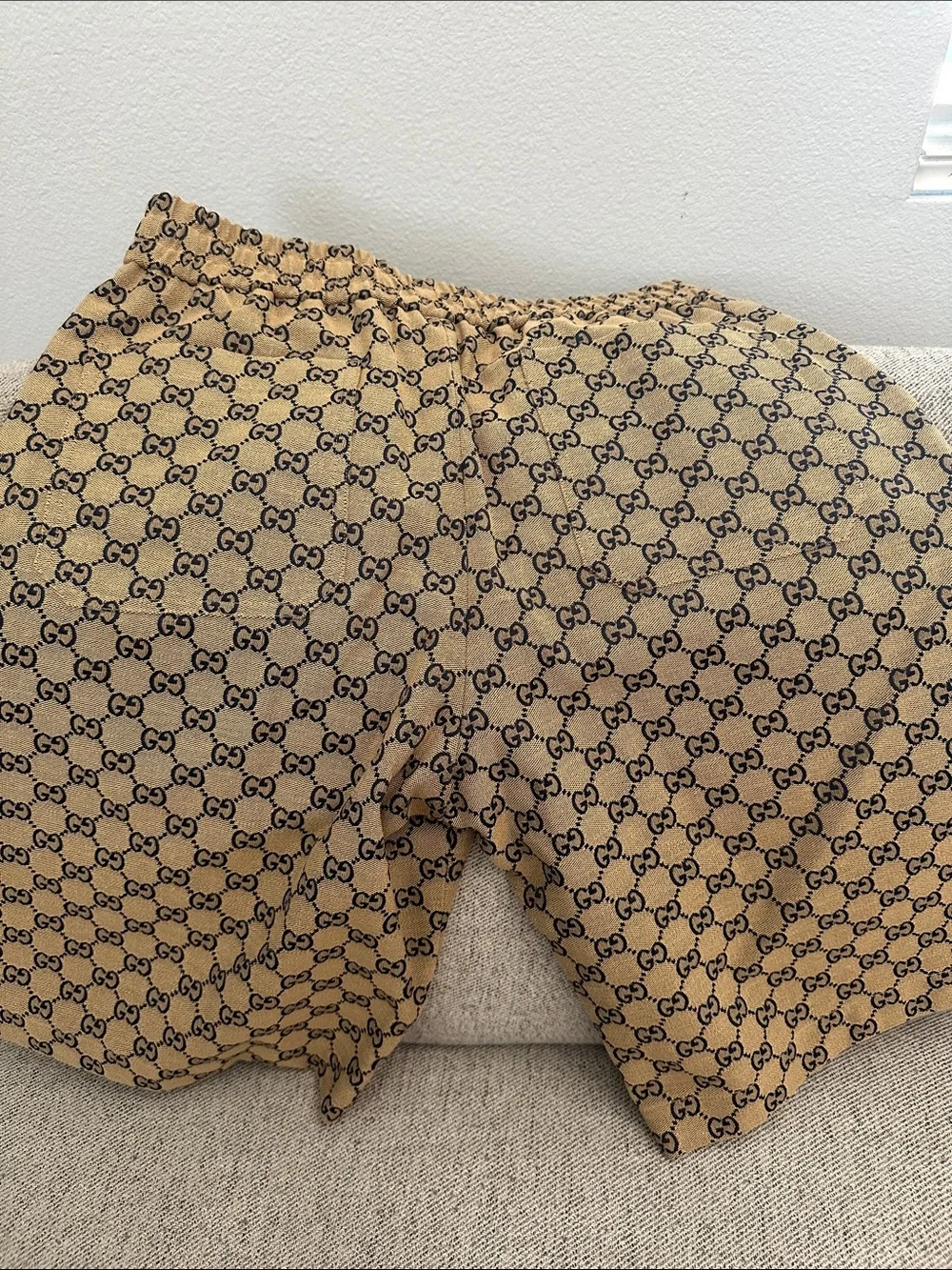 Gucci tan GG shorts